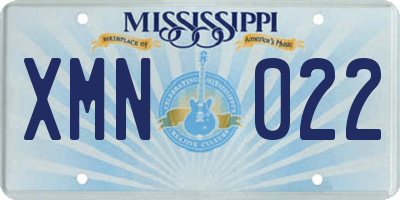 MS license plate XMN022