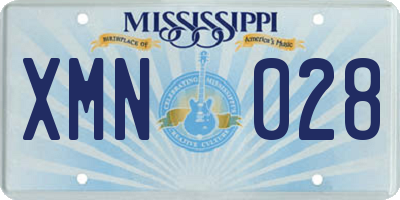 MS license plate XMN028