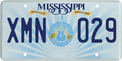MS license plate XMN029