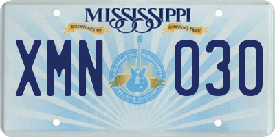 MS license plate XMN030