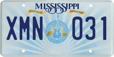 MS license plate XMN031