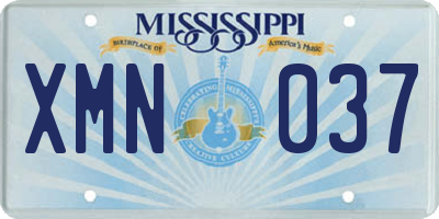 MS license plate XMN037