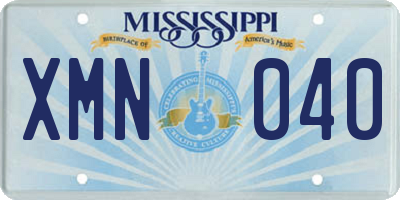 MS license plate XMN040