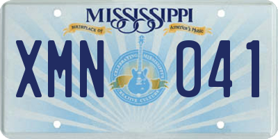 MS license plate XMN041