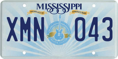 MS license plate XMN043