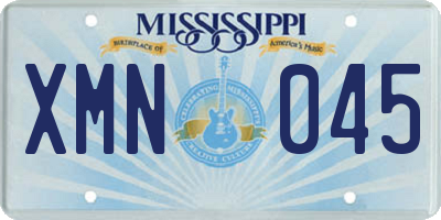 MS license plate XMN045
