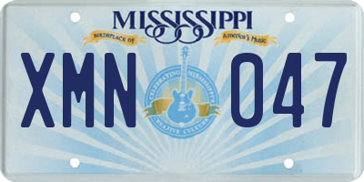 MS license plate XMN047