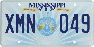 MS license plate XMN049