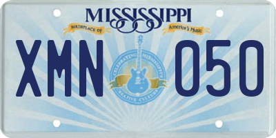 MS license plate XMN050