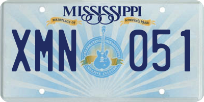 MS license plate XMN051