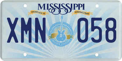 MS license plate XMN058