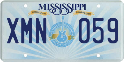 MS license plate XMN059