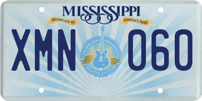 MS license plate XMN060