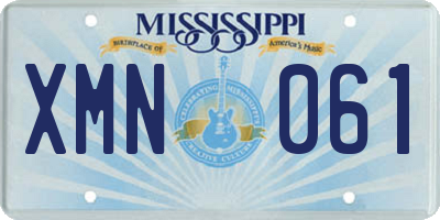 MS license plate XMN061