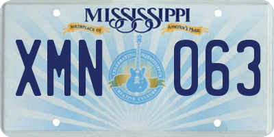MS license plate XMN063