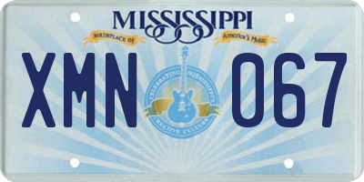 MS license plate XMN067