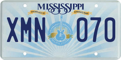 MS license plate XMN070