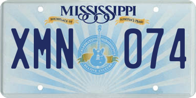 MS license plate XMN074
