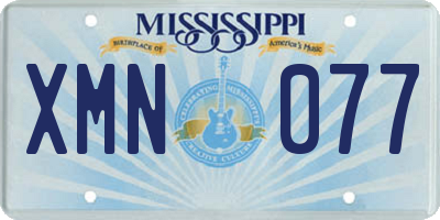 MS license plate XMN077