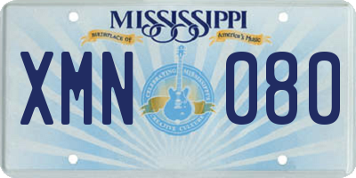 MS license plate XMN080