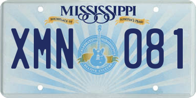 MS license plate XMN081