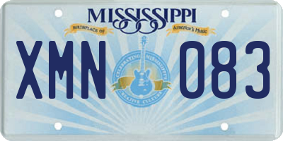 MS license plate XMN083