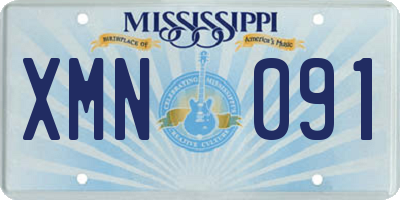 MS license plate XMN091