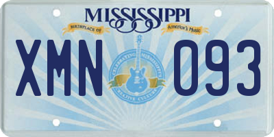 MS license plate XMN093