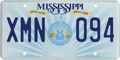 MS license plate XMN094