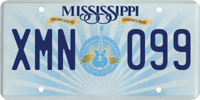 MS license plate XMN099