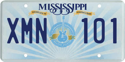 MS license plate XMN101