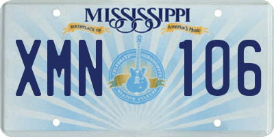 MS license plate XMN106