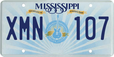 MS license plate XMN107