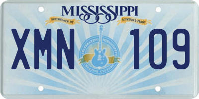 MS license plate XMN109
