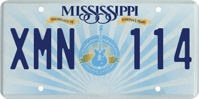 MS license plate XMN114