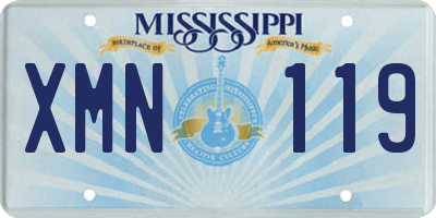 MS license plate XMN119
