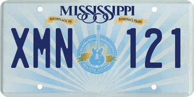 MS license plate XMN121