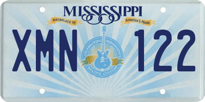 MS license plate XMN122