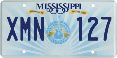 MS license plate XMN127