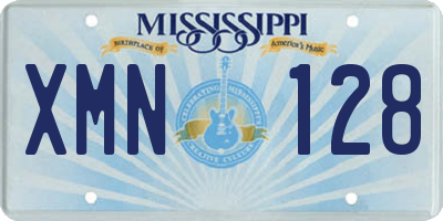 MS license plate XMN128