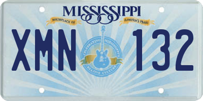 MS license plate XMN132