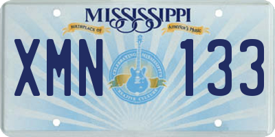MS license plate XMN133