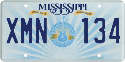 MS license plate XMN134