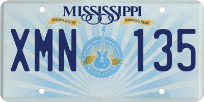 MS license plate XMN135