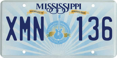 MS license plate XMN136