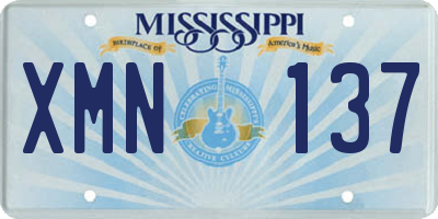 MS license plate XMN137
