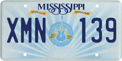 MS license plate XMN139