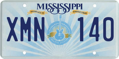 MS license plate XMN140