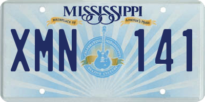 MS license plate XMN141