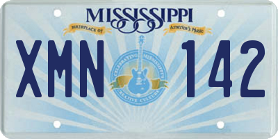 MS license plate XMN142
